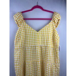 Old Navy Womens Yellow Gingham Maxi Dress XL